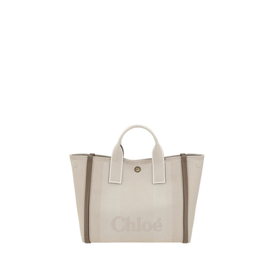 Chloé Carry Handbag Cotton Leather Trim Elite
