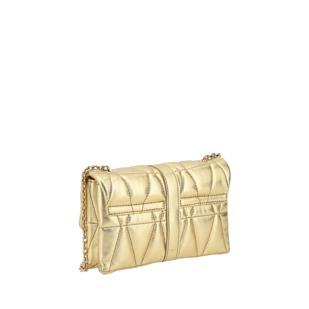 Kleio Mini Shoulder Bag In Lambskin Quilted Leather With Magnetic Flap And Removable Chain Strap Featuring Medusa Head by Versace