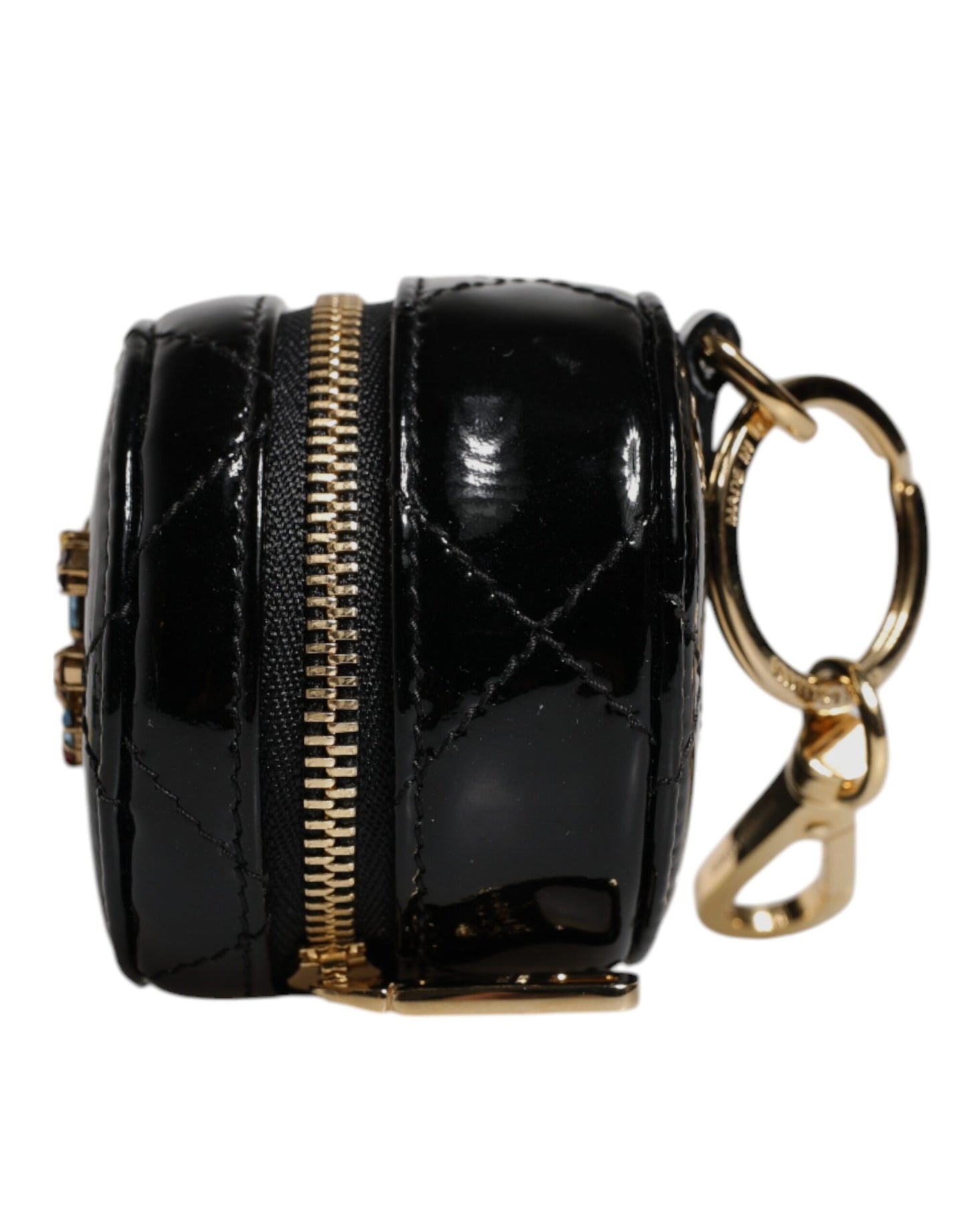 Dolce Gabbana Leather Zip Around Coin Purse Embellished Lamb Leather Signature Made In Italy by Dolce & Gabbana