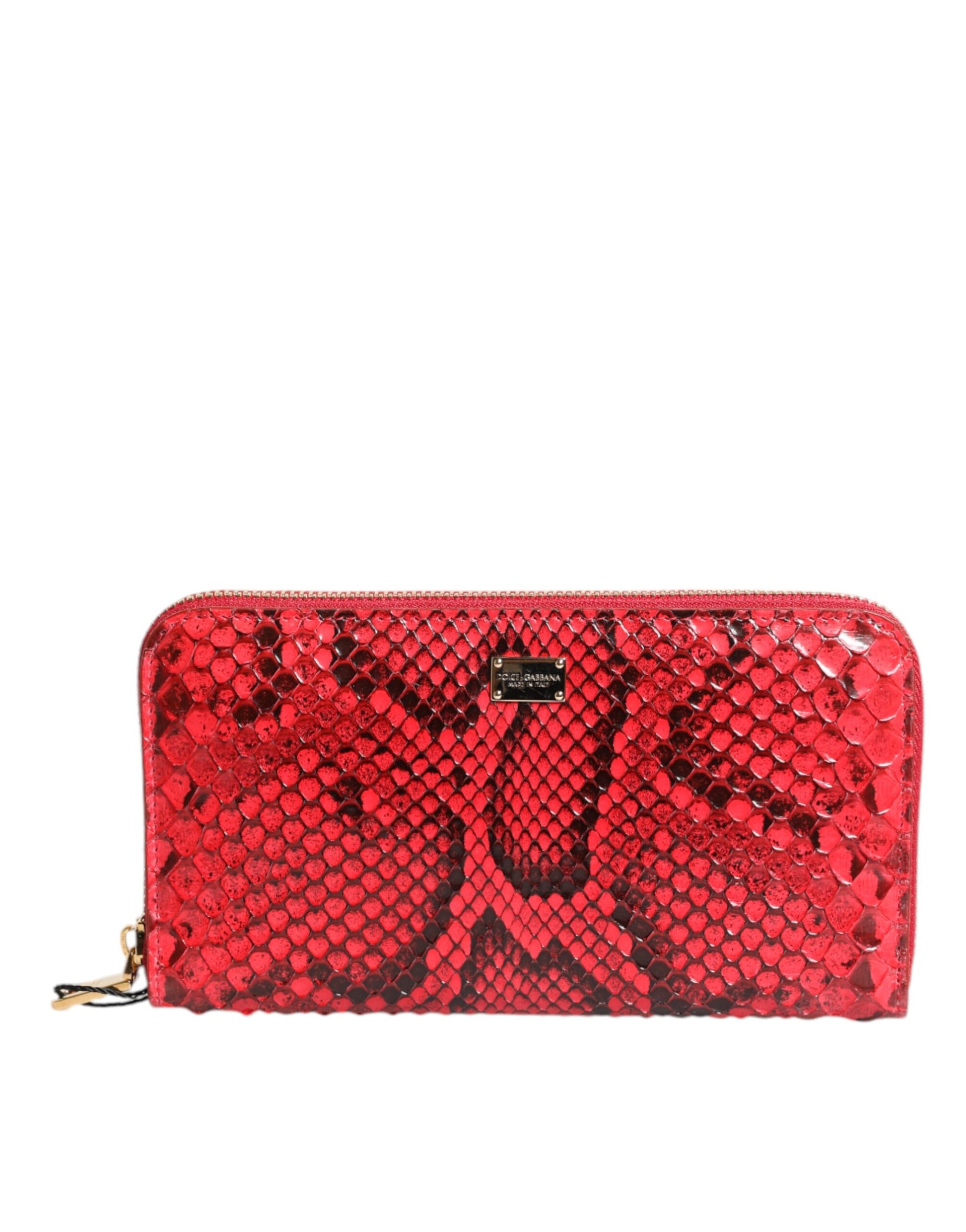 Dolce And Gabbana Python Molurus Continental Zip Around Wallet Gorgeous Collection Exclusive by Dolce & Gabbana