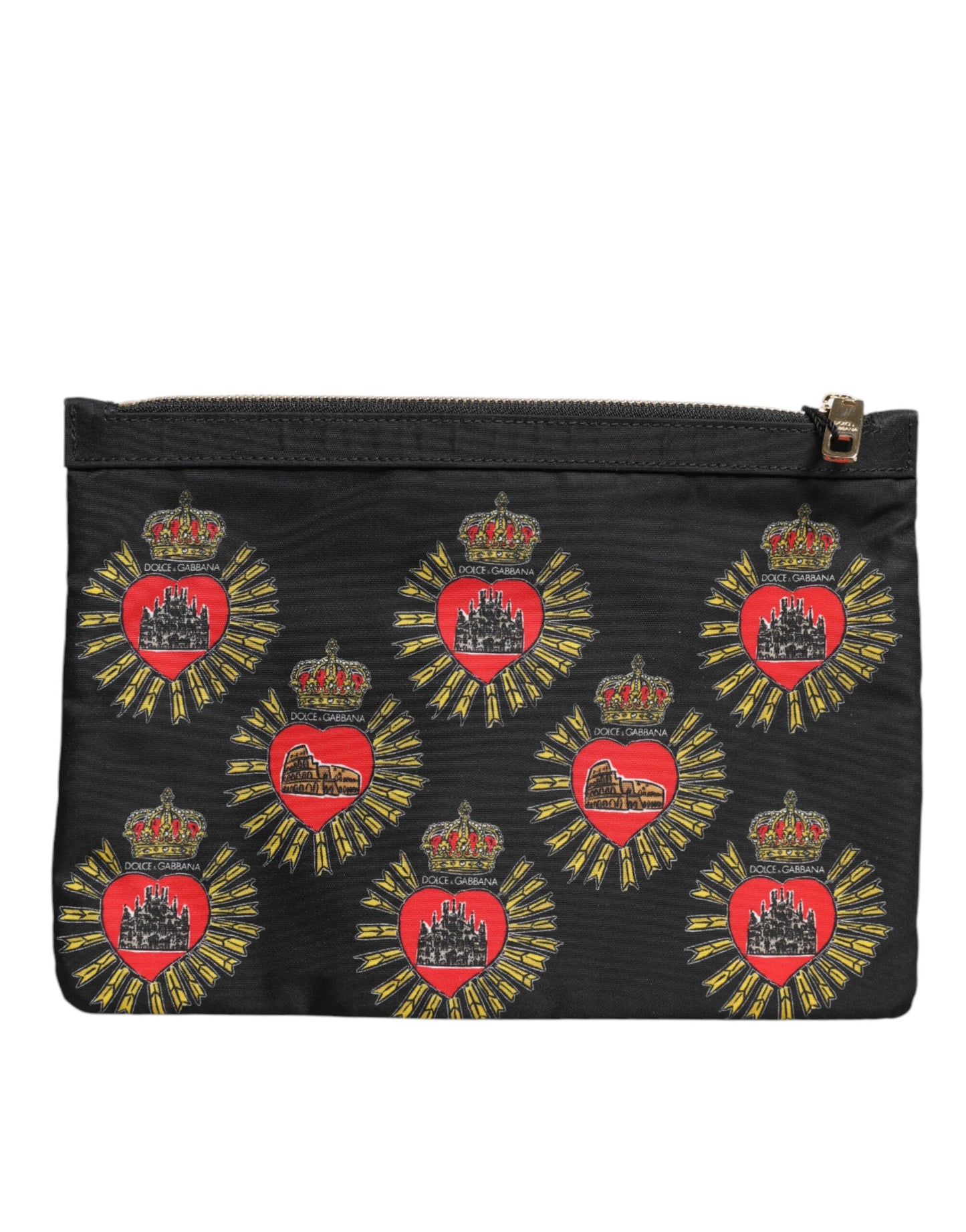 Dolce And Gabbana Pouch Clutch Nylon Sacred Heart Print Made In Italy Limited Edition by Dolce & Gabbana