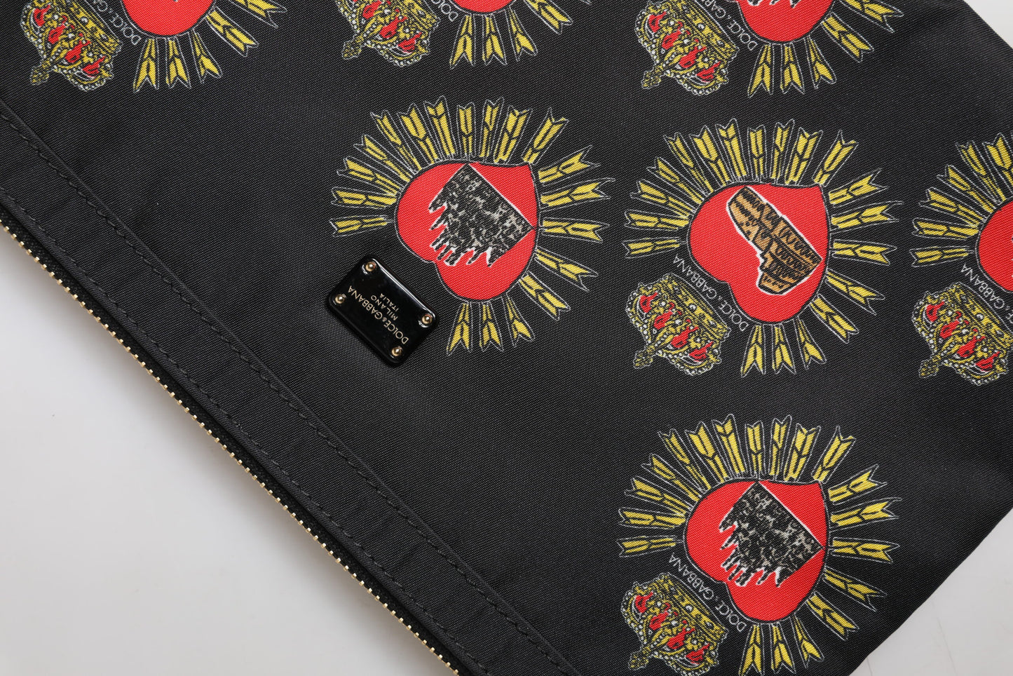 Dolce And Gabbana Pouch Clutch Nylon Sacred Heart Print Made In Italy Limited Edition by Dolce & Gabbana