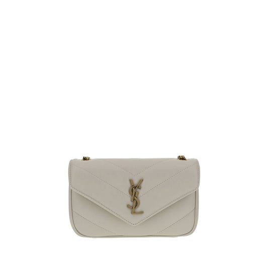 Saint Laurent Lou Lou Lambskin Shoulder Bag With Quilted Leather YSL Logo Plaque And Magnetic Closure by Saint Laurent