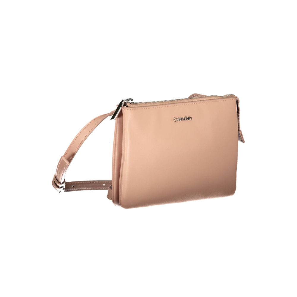 Calvin Klein Pink Eco Chic Handbag With Two Compartments Internal Pocket And Adjustable Strap by Calvin Klein