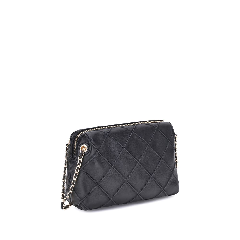 Tory Burch Fleming Feather Shoulder Bag Leather With Zippered Top Closure And Woven Chain Strap by Tory Burch