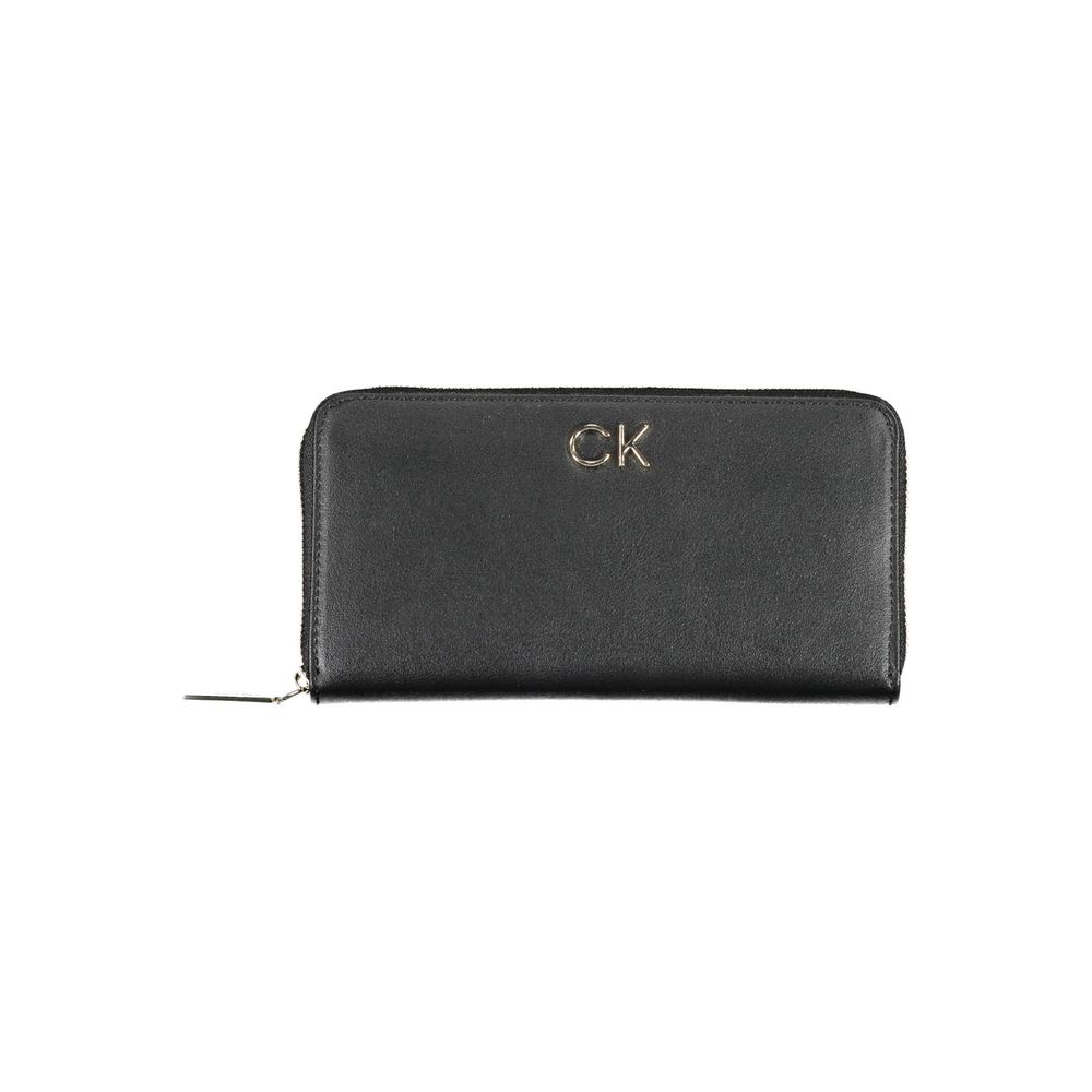 Calvin Klein Black Wallet With Secure Zip Closure And Five Compartments For Sleek Organization by Calvin Klein