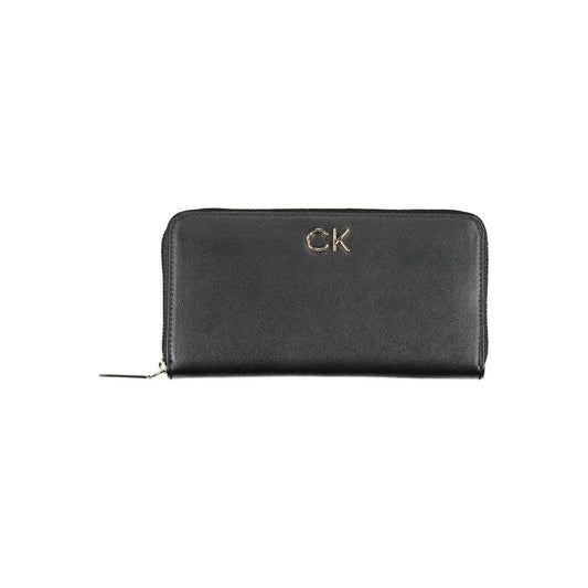 Calvin Klein Black Wallet With Secure Zip Closure And Five Compartments For Sleek Organization by Calvin Klein