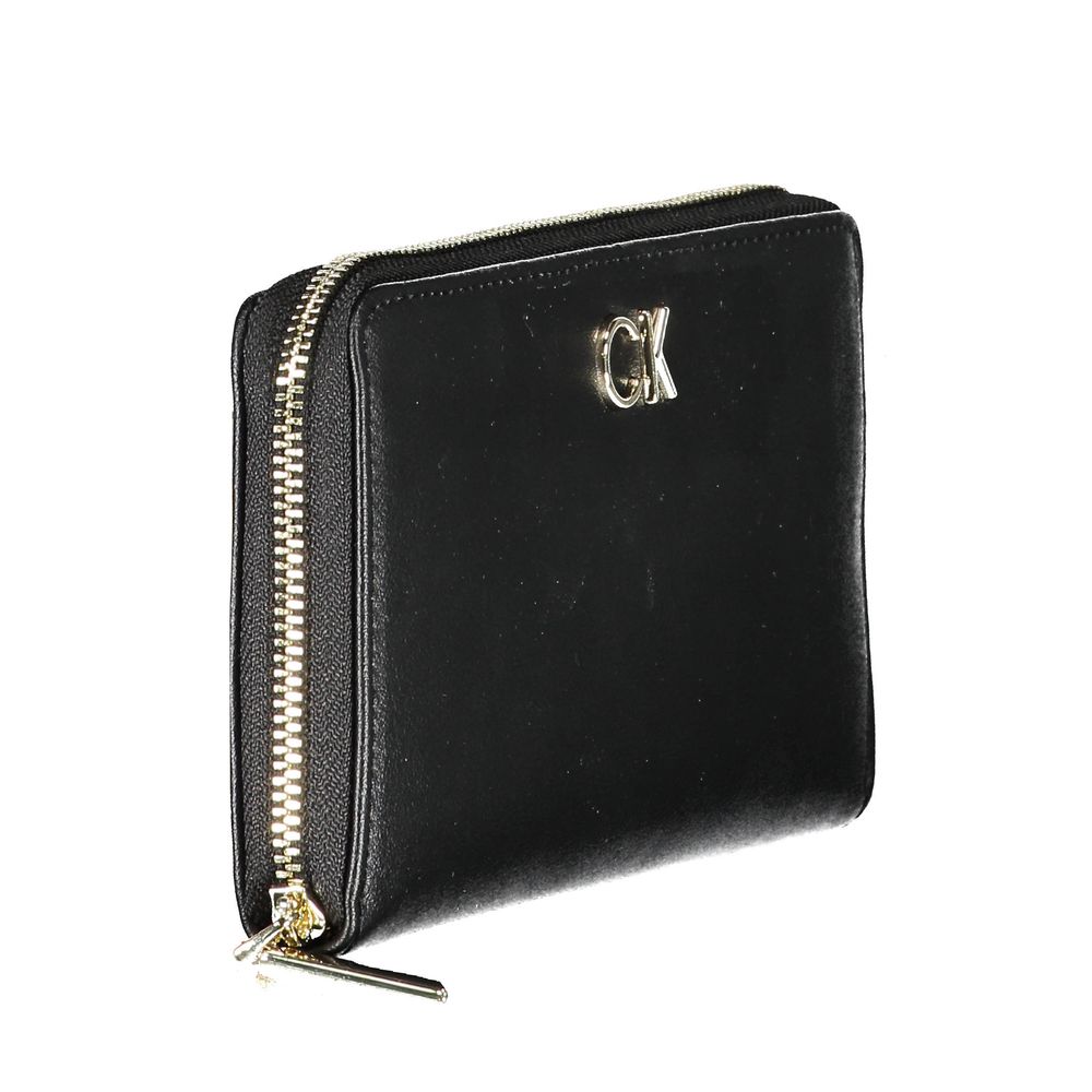 Calvin Klein Black Wallet With Secure Zip Closure And Five Compartments For Sleek Organization by Calvin Klein