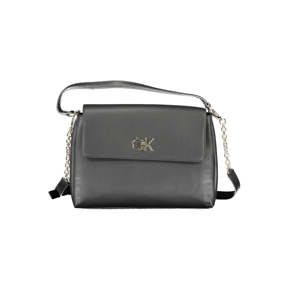 Calvin Klein Black Eco Conscious Design Tote Bag With Dual Compartments Central Pocket Timeless Elegance Modern Edge by Calvin Klein