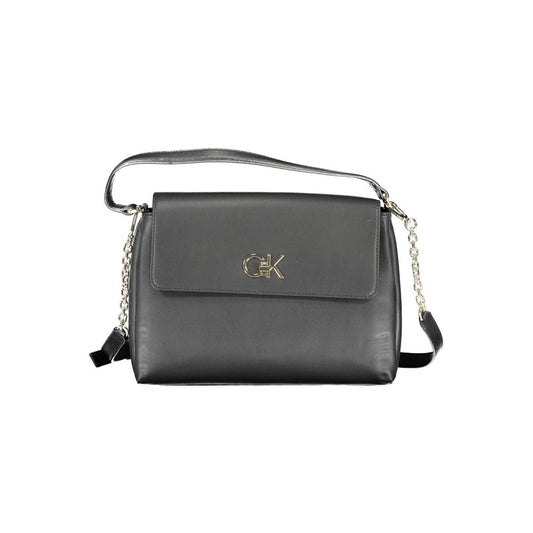 Calvin Klein Black Eco Conscious Design Tote Bag With Dual Compartments Central Pocket Timeless Elegance Modern Edge by Calvin Klein