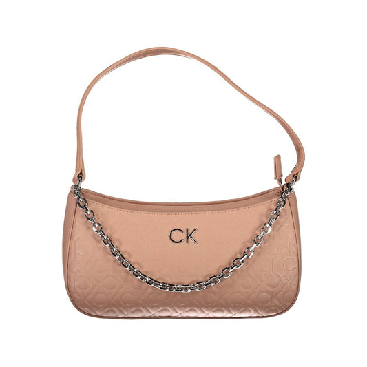 Calvin Klein Pink Handbag With Chain And Additional Shoulder Handles For Versatile Edgy Style And Sustainable Fashion by Calvin Klein