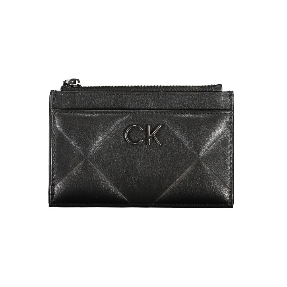 Calvin Klein Black Wallet With External Pockets And Secure Zip Closure Logo Detail by Calvin Klein