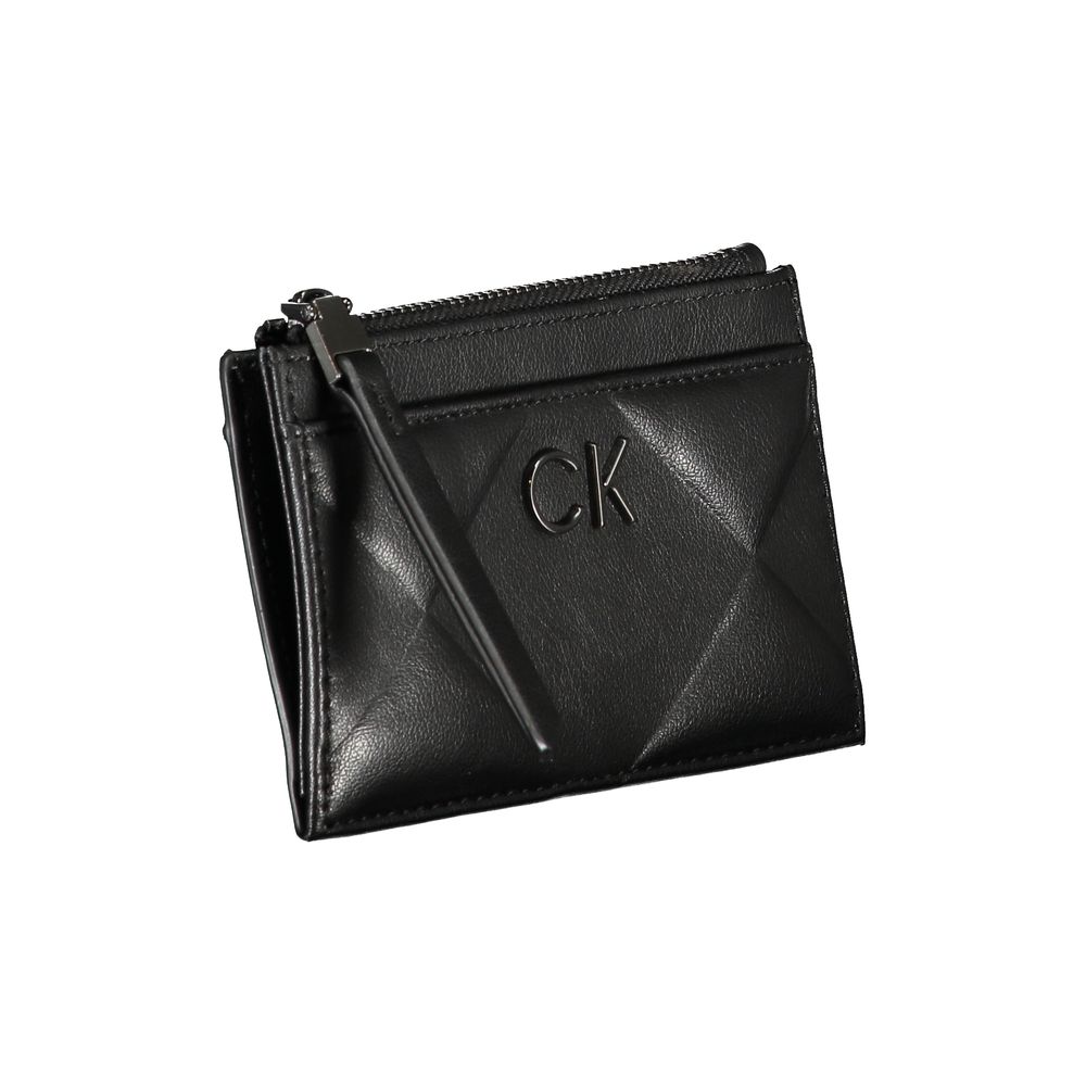 Calvin Klein Black Wallet With External Pockets And Secure Zip Closure Logo Detail by Calvin Klein