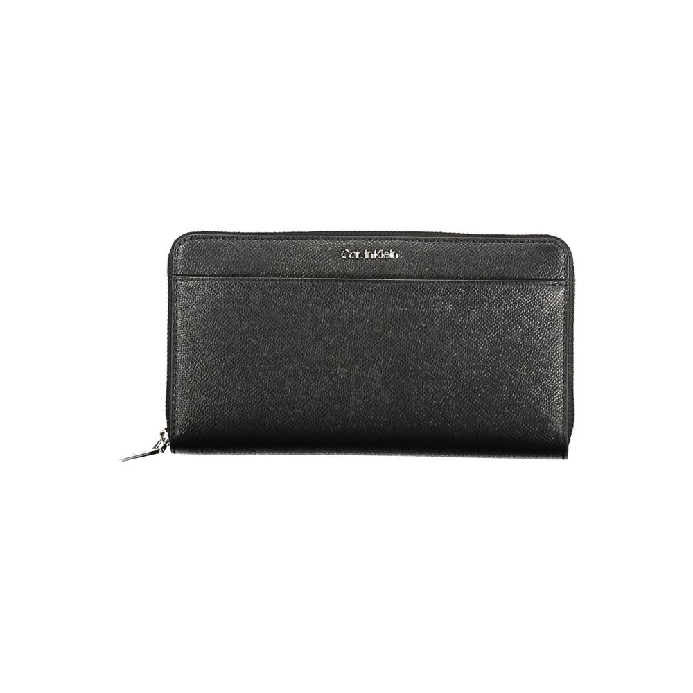 Calvin Klein Black Recycled Polyester Wallet With Contrasting Details For Eco Conscious Modern Style by Calvin Klein