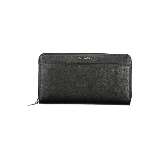 Calvin Klein Black Recycled Polyester Wallet With Contrasting Details For Eco Conscious Modern Style by Calvin Klein