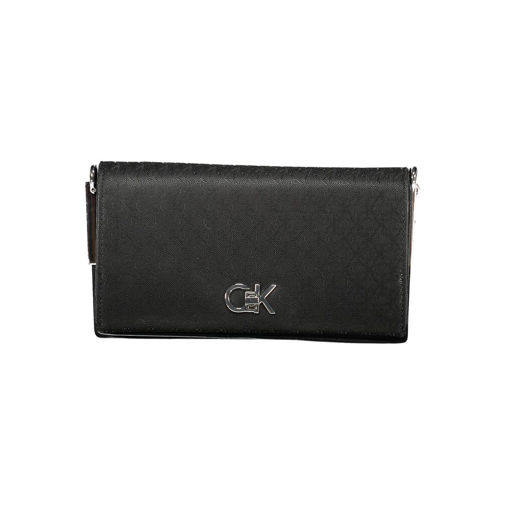 Calvin Klein Black Shoulder Bag With Two Spacious Compartments Central Pocket And Card Pocket by Calvin Klein