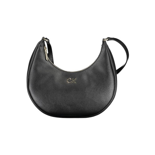 Calvin Klein Recycled Polyester Handbag Black With Logo Adjustable Strap Sustainable Luxury by Calvin Klein