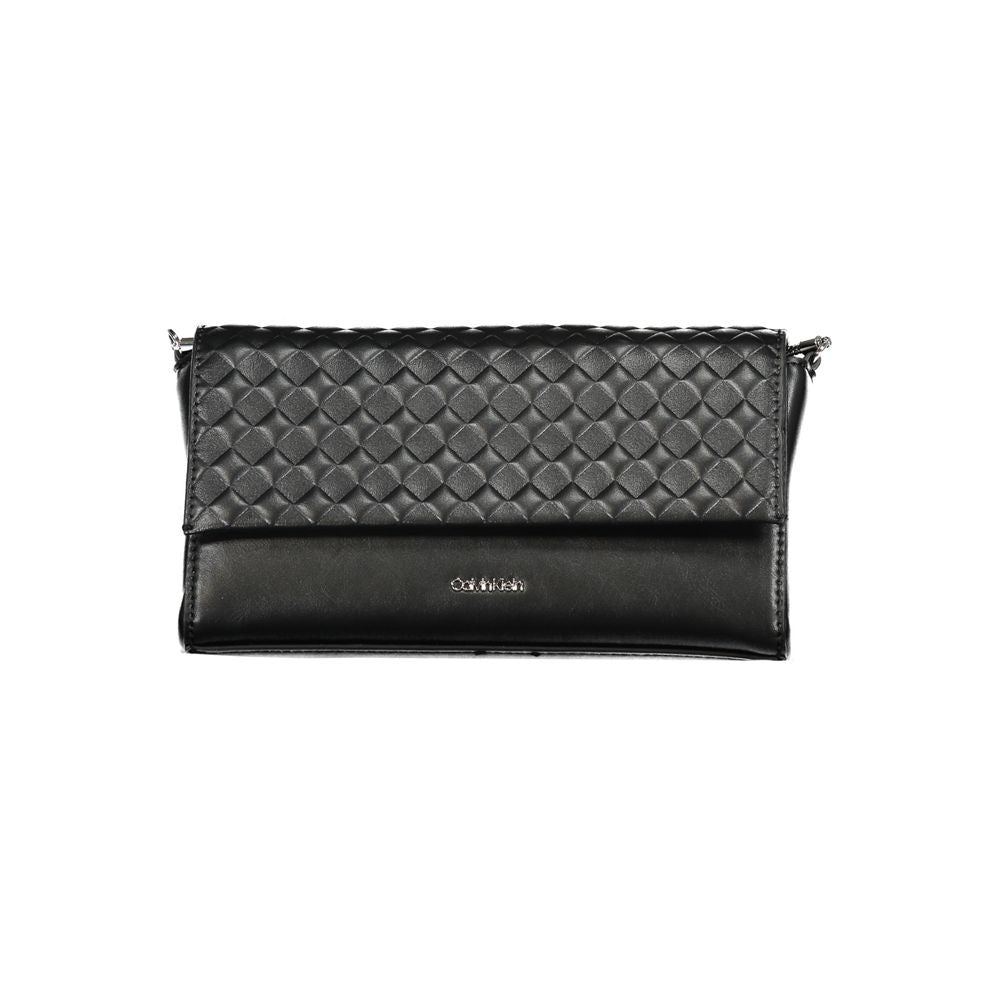 Chain Shoulder Bag With Internal Card Pocket Magnetic Closure Contrasting Details And Logo by Calvin Klein