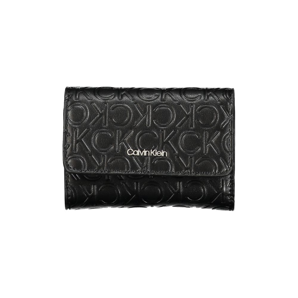 Calvin Klein Black Wallet With Recycled Polyester Two Compartment Zip And Auto Closure For Everyday Organization by Calvin Klein