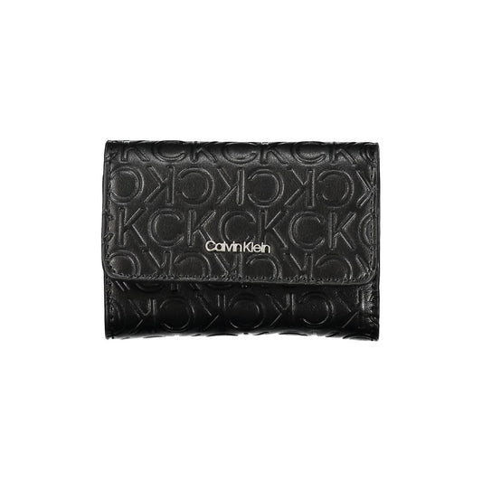 Calvin Klein Black Wallet With Recycled Polyester Two Compartment Zip And Auto Closure For Everyday Organization by Calvin Klein
