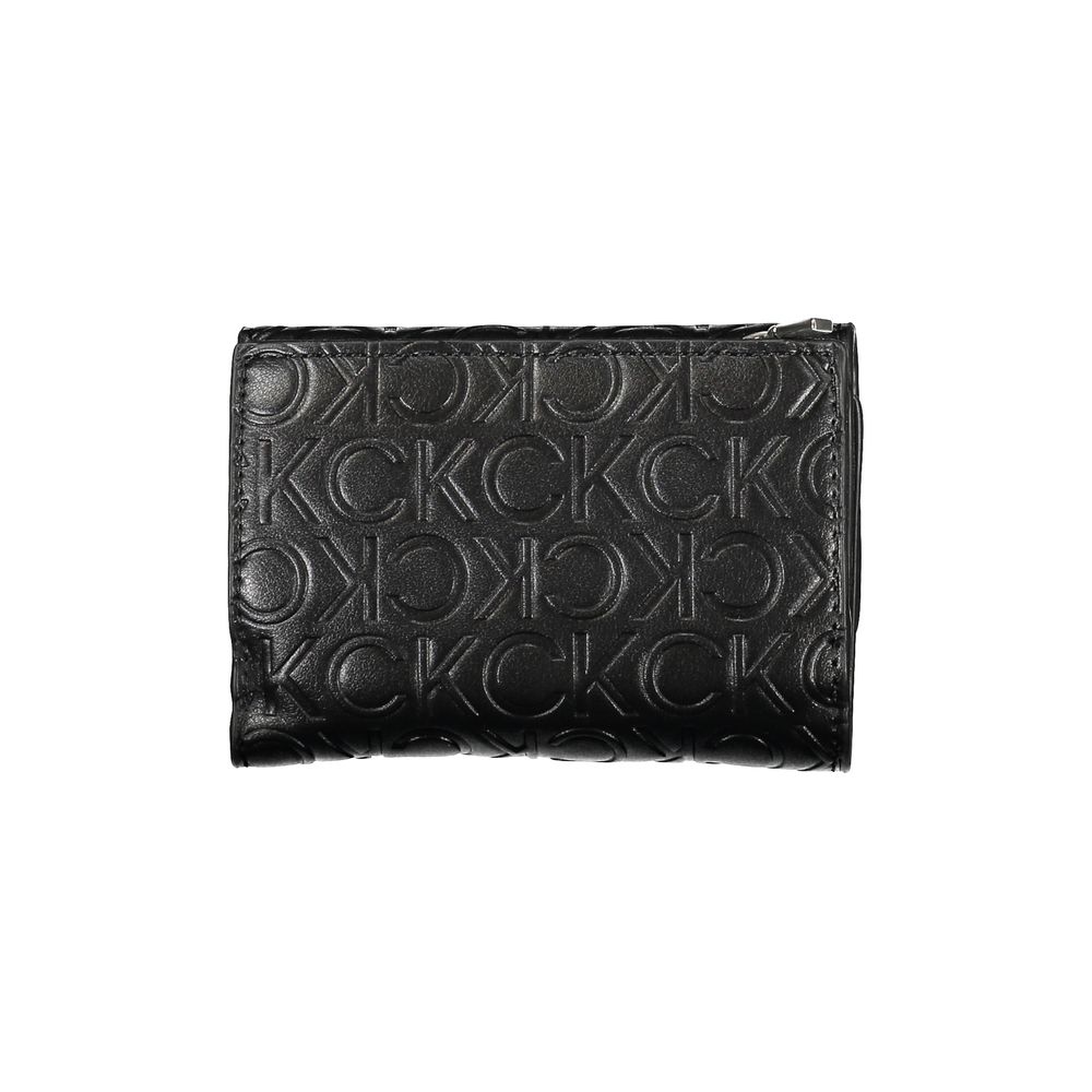 Calvin Klein Black Wallet With Recycled Polyester Two Compartment Zip And Auto Closure For Everyday Organization by Calvin Klein