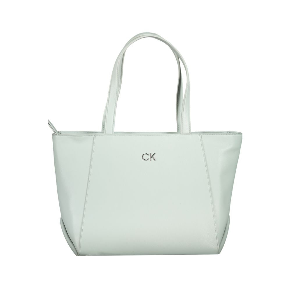 Calvin Klein Light Blue Handbag With Dual Shoulder Straps Zip Pocket And Fashionable Design by Calvin Klein