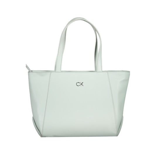 Calvin Klein Light Blue Handbag With Dual Shoulder Straps Zip Pocket And Fashionable Design by Calvin Klein
