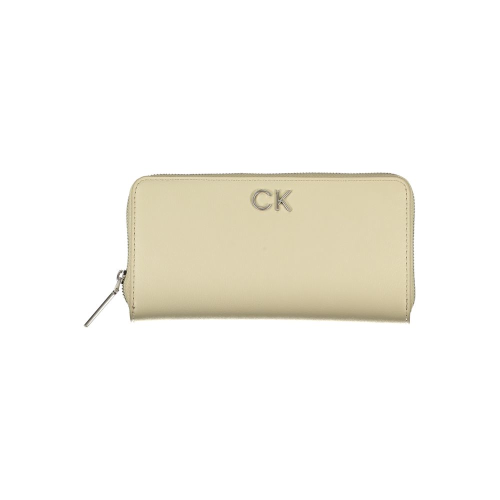 Beige RFID Blocking Wallet For Women With Card Holder And Secure Data Protection by Calvin Klein