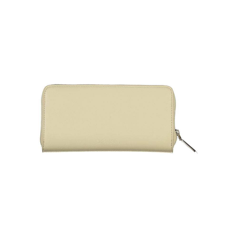Beige RFID Blocking Wallet For Women With Card Holder And Secure Data Protection by Calvin Klein