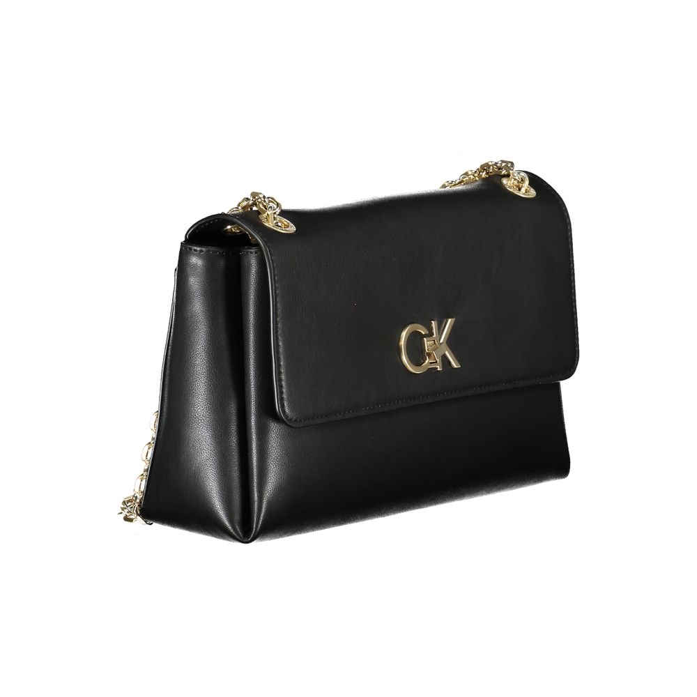 Chain Shoulder Bag With External Pocket Two Compartments Internal Pocket Swivel Closure Fifty Percent Recycled Polyester by Calvin Klein