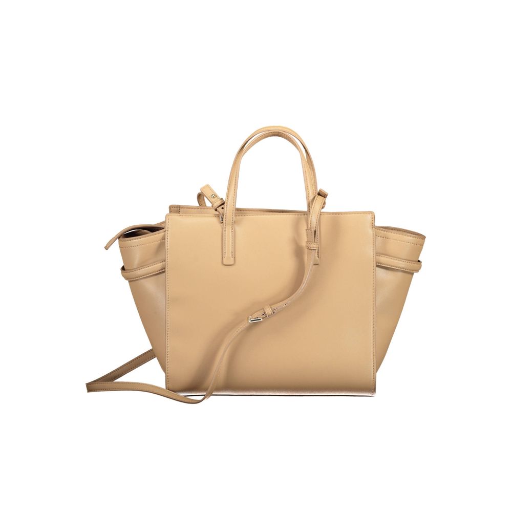 Calvin Klein Beige Statement Handbag Eco Friendly Chic Everyday Carry Bag For Women by Calvin Klein