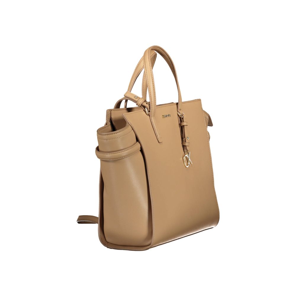 Calvin Klein Beige Statement Handbag Eco Friendly Chic Everyday Carry Bag For Women by Calvin Klein