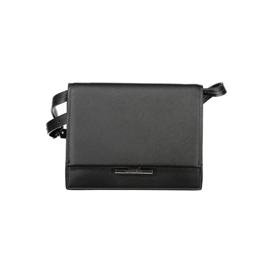 Black crossbody bag on a white background