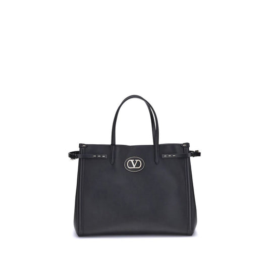 Valentino Garavani Black Calf Leather Bos Taurus Shoulder Bag