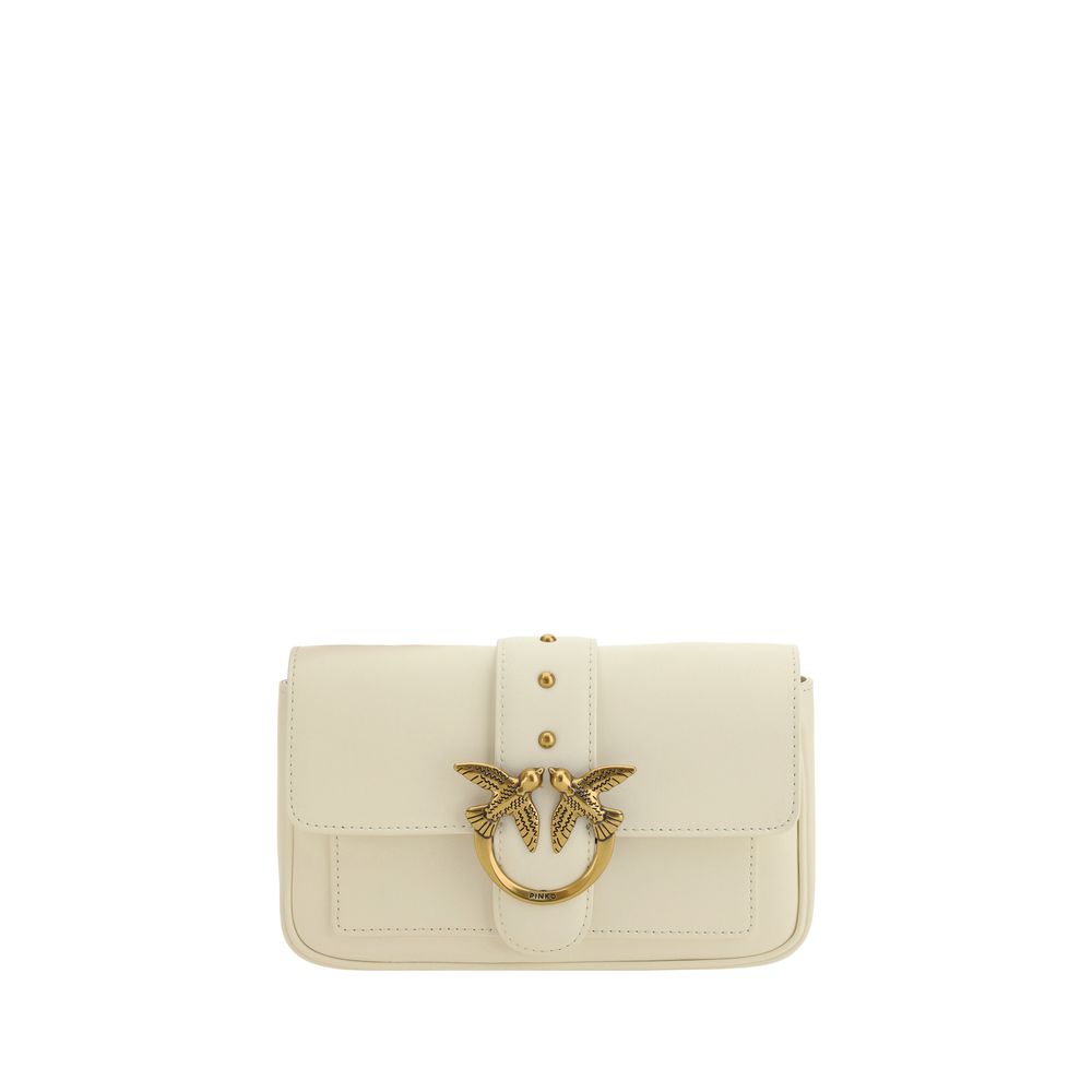 PINKO White Calf Leather Bos Taurus Shoulder Bag by PINKO