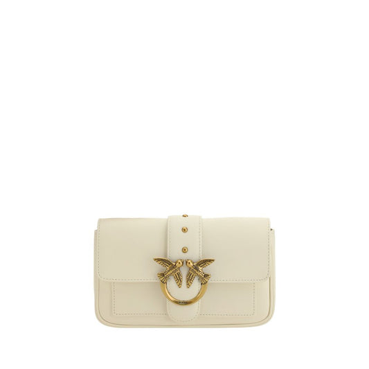 PINKO White Calf Leather Bos Taurus Shoulder Bag by PINKO