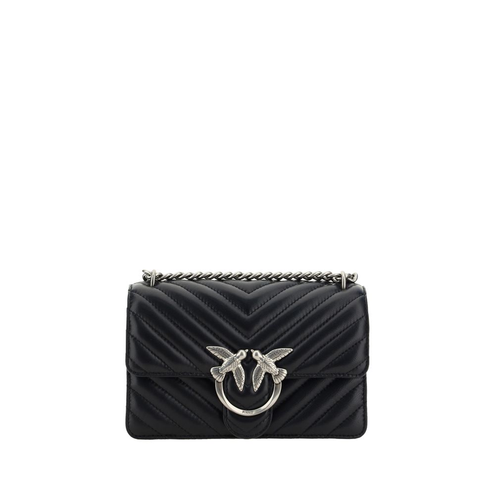 PINKO Black Calf Leather Bos Taurus Shoulder Bag by PINKO