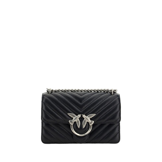PINKO Black Calf Leather Bos Taurus Shoulder Bag by PINKO