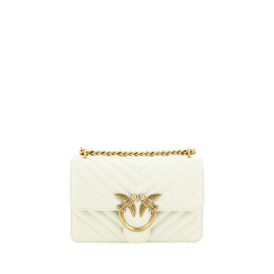 PINKO White Calf Leather Bos Taurus Shoulder Bag by PINKO