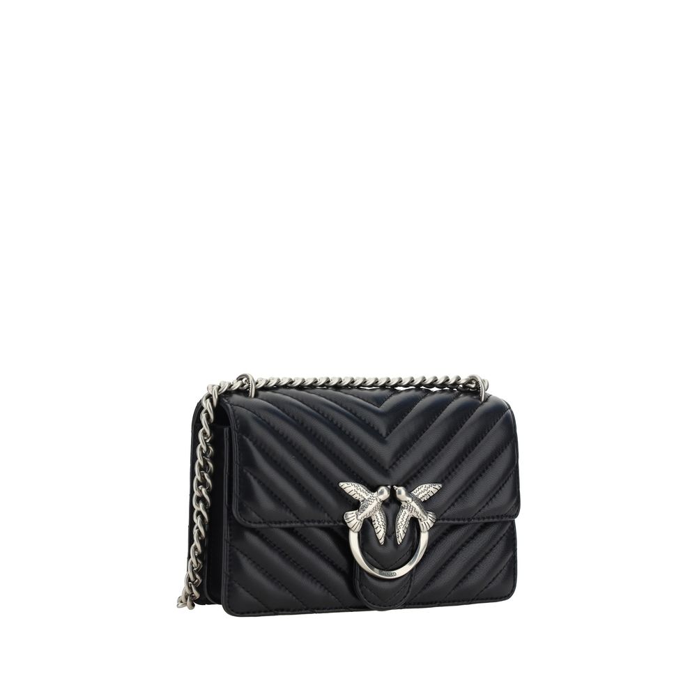 PINKO Black Calf Leather Bos Taurus Shoulder Bag by PINKO