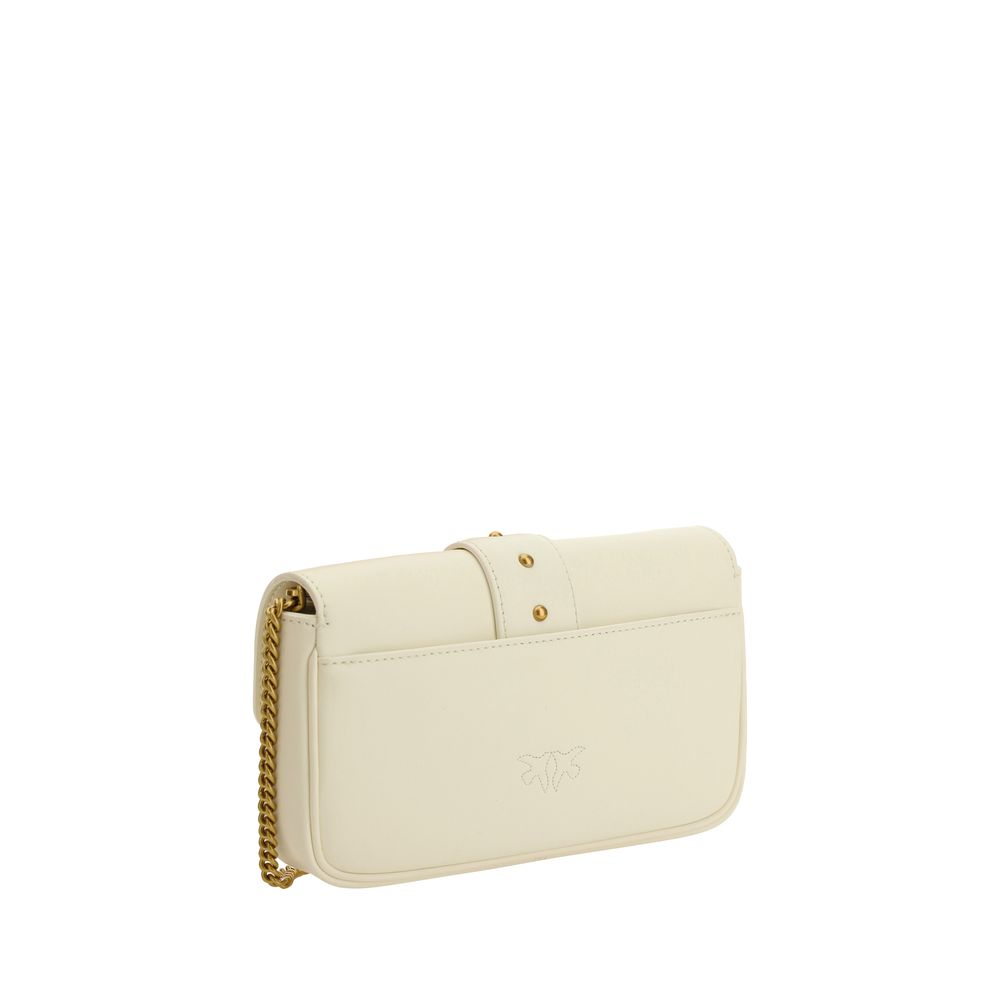 PINKO White Calf Leather Bos Taurus Shoulder Bag by PINKO