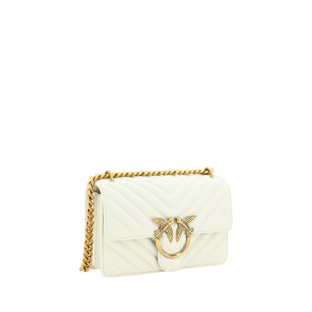 PINKO White Calf Leather Bos Taurus Shoulder Bag by PINKO