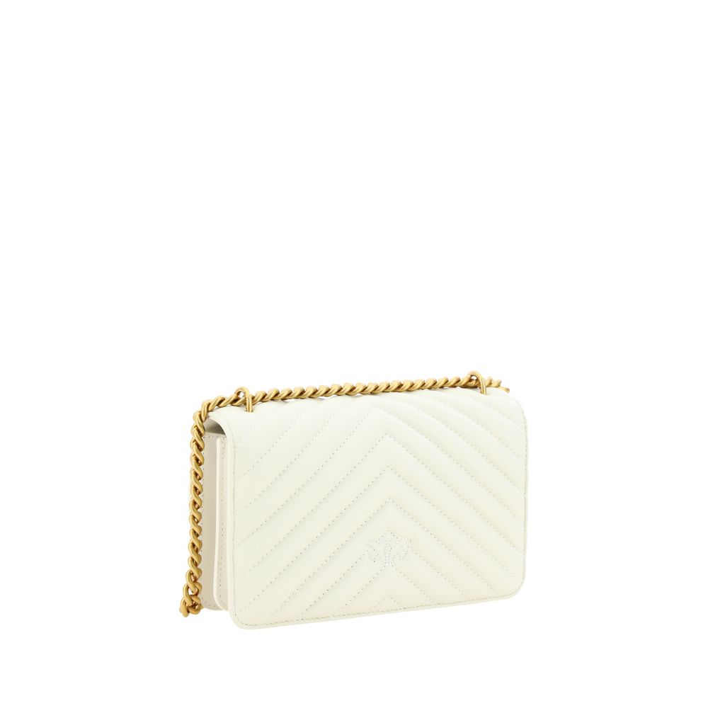 PINKO White Calf Leather Bos Taurus Shoulder Bag by PINKO