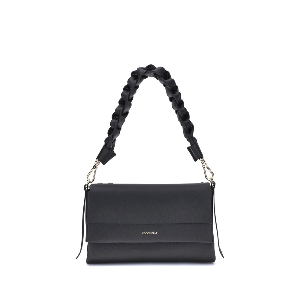 Coccinelle Black Calf Leather Bos Taurus Shoulder Bag by Coccinelle