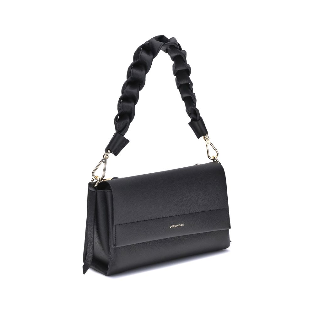 Coccinelle Black Calf Leather Bos Taurus Shoulder Bag by Coccinelle