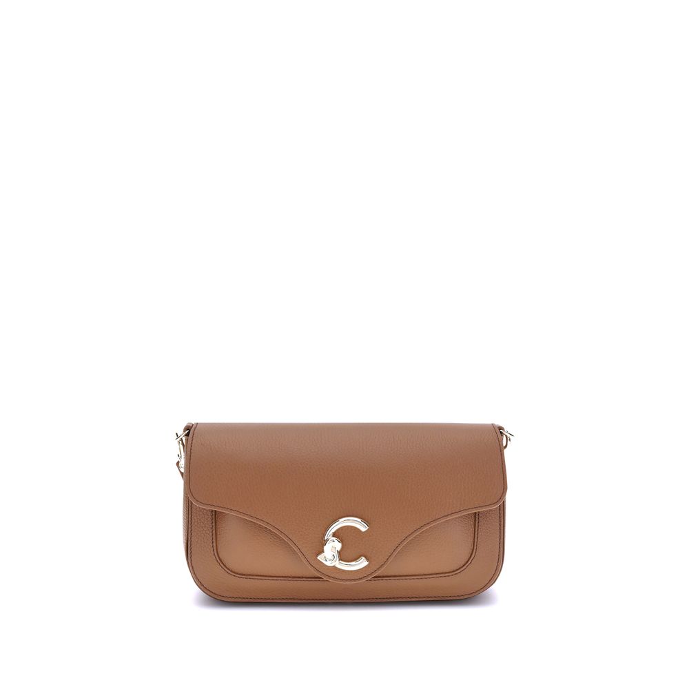 Coccinelle Brown Calf Leather Bos Taurus Shoulder Bag by Coccinelle