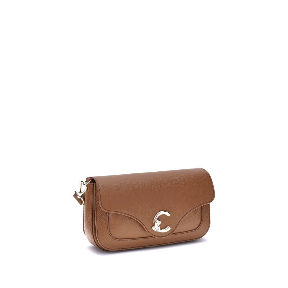 Coccinelle Brown Calf Leather Bos Taurus Shoulder Bag by Coccinelle