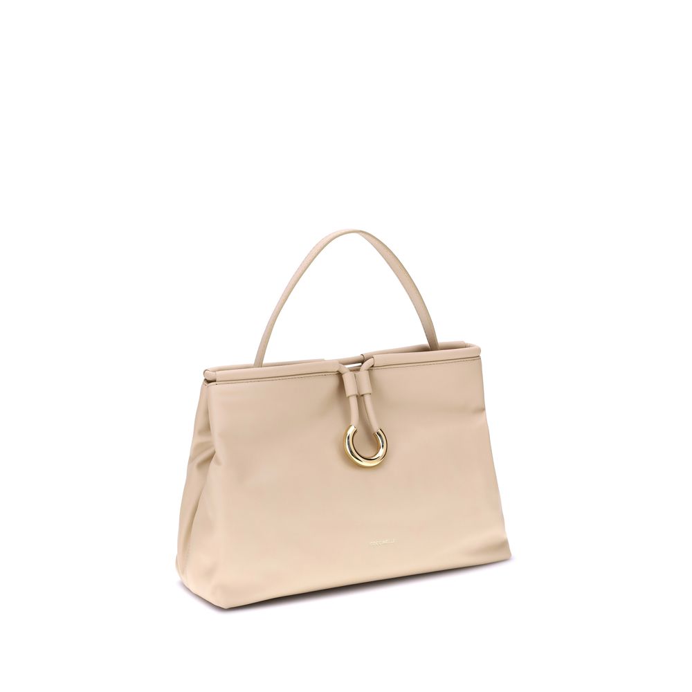 Coccinelle Cream Calf Leather Bos Taurus Handbag by Coccinelle