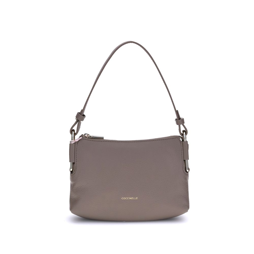 Coccinelle Gray Calf Leather Bos Taurus Shoulder Bag by Coccinelle