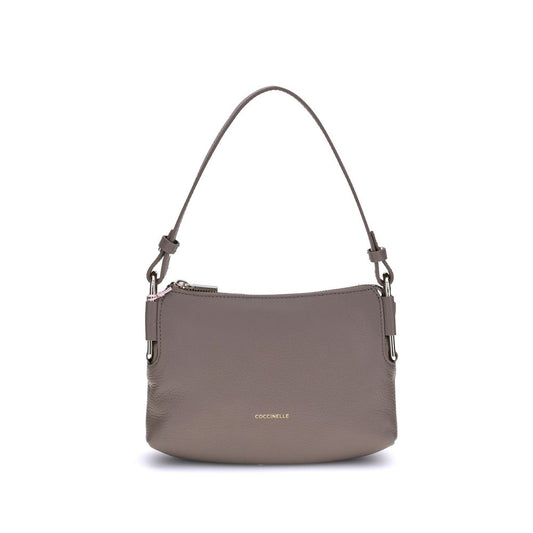 Coccinelle Gray Calf Leather Bos Taurus Shoulder Bag by Coccinelle